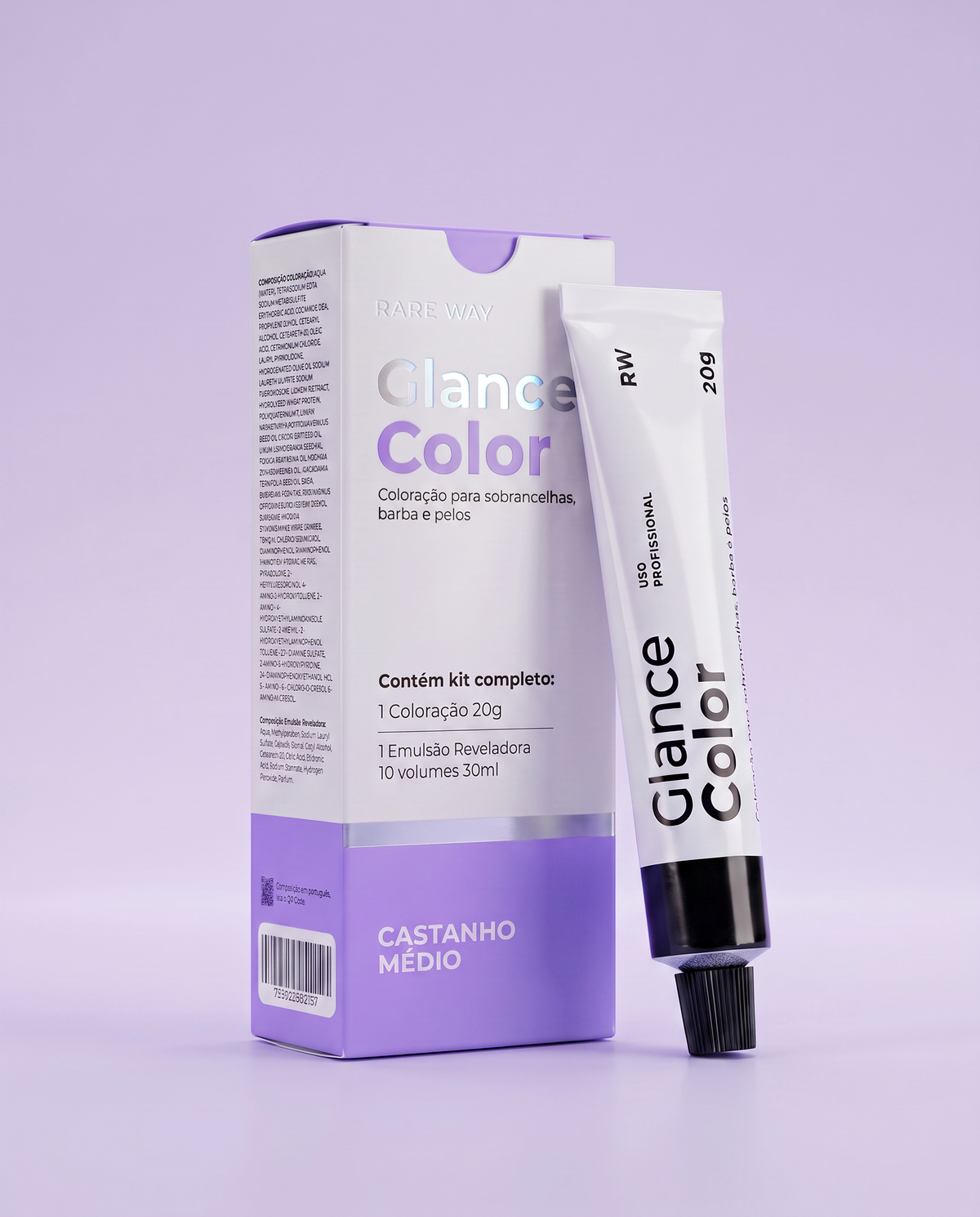 Glance color medium brown + ox