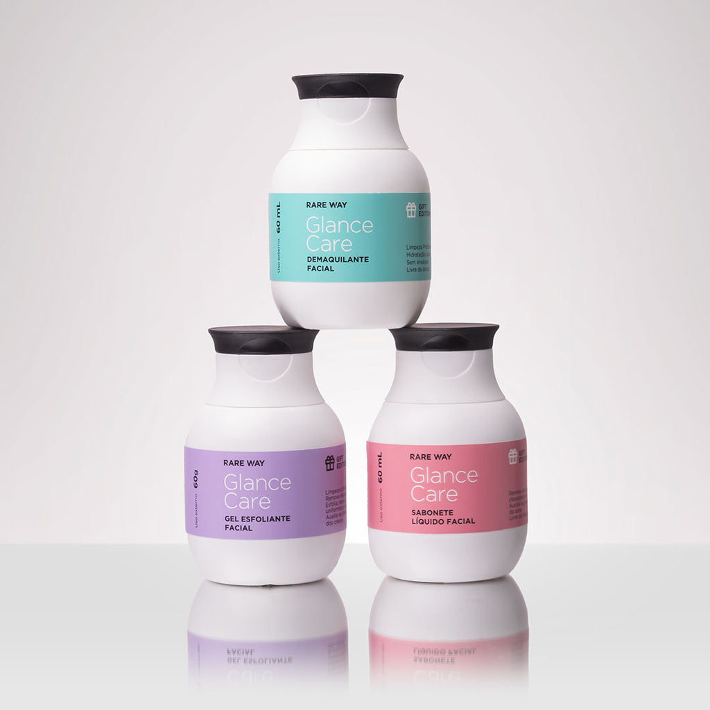 Kit Glance Care Mini (Remover + Soap + Exfoliating)